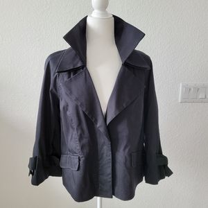 NWOT ELLE Ladie's Bkack Jacket with Bow 3/4 Sleeves, size S